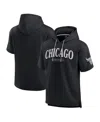 Fanatics Men's Black Chicago Bulls Elements Ready Short Sleeve Pullover Hoodie In Black