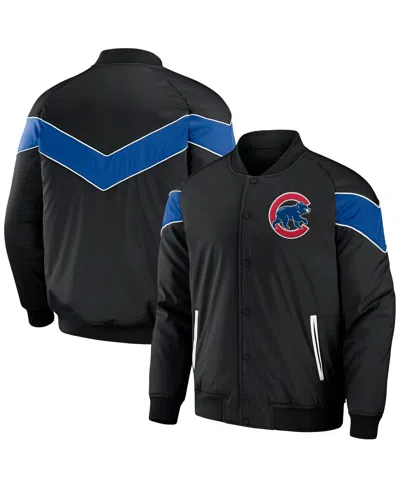 Fanatics Men's Black Chicago Cubs Baseball Raglan Full-snap Jacket