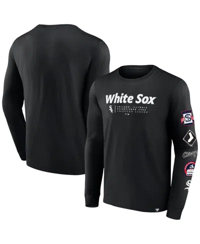 Fanatics Men's Black Chicago White Sox Strike The Goal Long Sleeve T-shirt