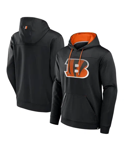 Fanatics Men's Black Cincinnati Bengals Defender Pullover Hoodie In Black,orange