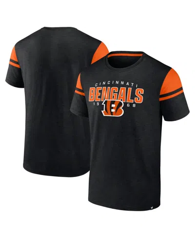 Fanatics Men's Black Cincinnati Bengals Old School Play Slub T-shirt In Black,orange