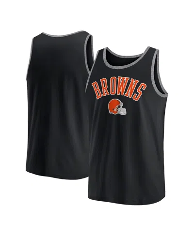 Fanatics Men's Black Cleveland Browns Bet Tank Top In Black,heather Gray