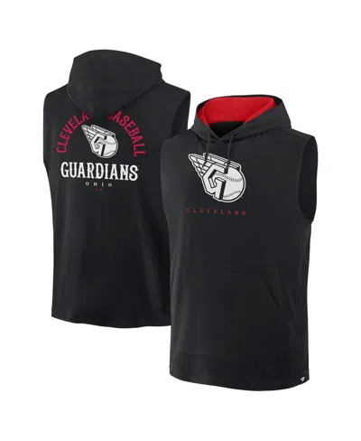 Fanatics Men's Black Cleveland Guardians Fire Speed Sleeveless Pullover Hoodie