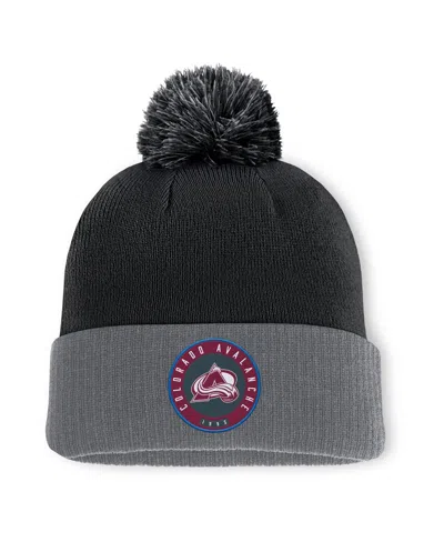 Fanatics Men's Black Colorado Avalanche Cuffed Knit Hat With Pom
