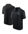 Fanatics Men's Black Colorado Rockies Strong Alone Raglan Polo In Black