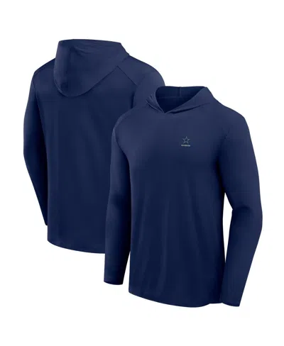 Fanatics Men's Black Dallas Cowboys Front Office Power Mono Long Sleeve Hoodie T-shirt In Blue