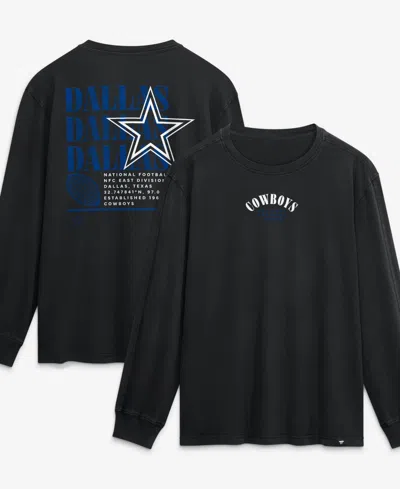 Fanatics Men's Black Dallas Cowboys Relaxed Fullback Drivelong Sleeves Fashion Top