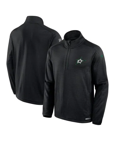Fanatics Men's Black Dallas Stars Authentic Pro Rink Quarter-zip Sweatshirt