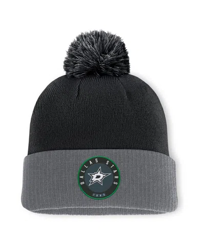 Fanatics Men's Black Dallas Stars Cuffed Knit Hat With Pom