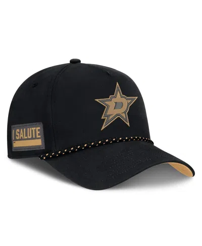 Fanatics Men's Black Dallas Stars Military Appreciation Authentic Pro A-frame Adjustable Hat