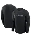 Fanatics Men's Black Detroit Lions Coverage Scheme Long Sleeve T-shirt In Black