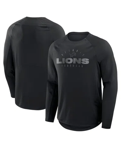 Fanatics Men's Black Detroit Lions Coverage Scheme Long Sleeve T-shirt
