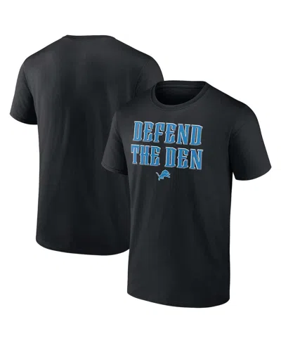 Fanatics Men's Black Detroit Lions Defend The Den T-shirt