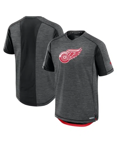 Fanatics Men's Black Detroit Red Wings Authentic Pro Rink Tech T-shirt