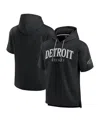 Fanatics Men's Black Detroit Red Wings Elements Ready Short Sleeve Pullover Hoodie In Black