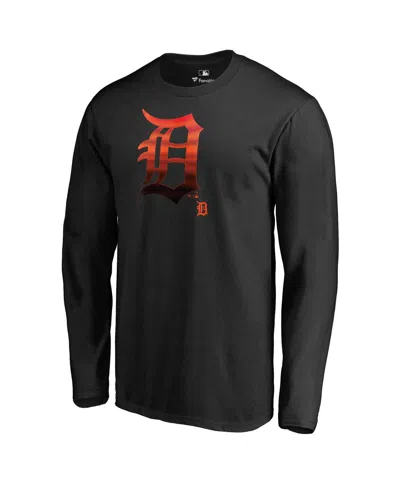 Fanatics Men's Black Detroit Tigers Midnight Mascot Long Sleeve T-shirt