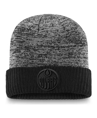 Fanatics Men's Black Edmonton Oilers Authentic Pro Travel Training Cuffed Knit Hat