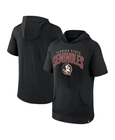 Fanatics Men's Black Florida State Seminoles Double Arch Raglan Short Sleeve Hoodie T-shirt