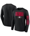 Fanatics Men's Black Georgia Bulldogs Big Tall Vision Long Sleeve T-shirt In Black