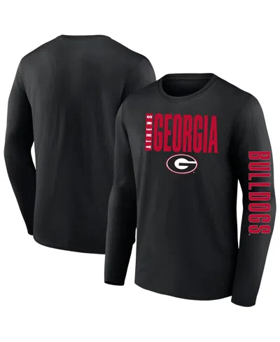 FANATICS MEN'S BLACK GEORGIA BULLDOGS BIG TALL VISION LONG SLEEVE T-SHIRT