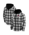Fanatics Men's Black Georgia Bulldogs Plaid Flannel Quilted Full-snap Hooded Shacket In Black