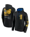 Fanatics Men's Black Golden State Warriors Game Time Crossover Pullover Hoodie In Black