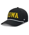 Fanatics Men's Black Iowa Hawkeyes Foul Ball Rope Adjustable Hat In Black