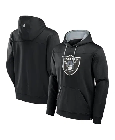 Fanatics Men's Black Las Vegas Raiders Defender Pullover Hoodie In Black,gray