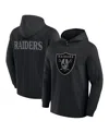 Fanatics Men's Black Las Vegas Raiders Elements Blaze Tri-blend Long Sleeve Hoodie T-shirt In Black