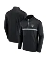 Fanatics Men's Black Las Vegas Raiders Head-to-head Quarter-zip Top In Black