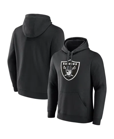 FANATICS MEN'S BLACK LAS VEGAS RAIDERS PRIMARY LOGO FLEECE PULLOVER HOODIE