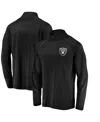 Fanatics Men's Black Baltimore Ravens Striated Primary Logo Raglan Quarter-zip Pullover Jacket In Black
