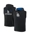 Fanatics Men's Black Los Angeles Dodgers Fire Speed Sleeveless Pullover Hoodie In Black