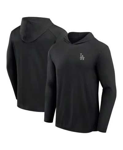Fanatics Men's Black Los Angeles Dodgers Front Office Power Mono Long Sleeve Hoodie T-shirt