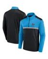 Fanatics Men's Black Miami Marlins Unstoppable Quarter-zip Top In Black