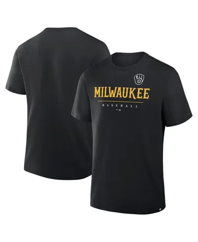 Fanatics Men's Black Milwaukee Brewers Color Pop Legacy Clubhouse T-shirt