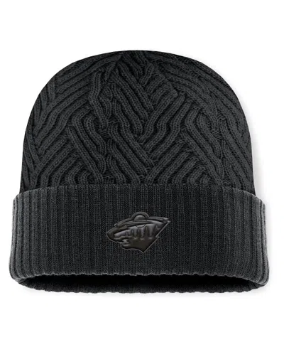 Fanatics Men's Black Minnesota Wild Authentic Pro Road Cuffed Knit Hat