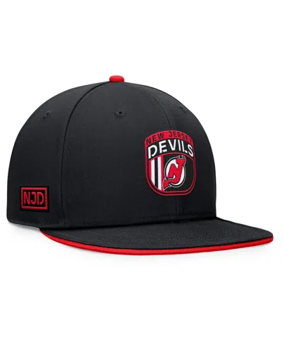 Fanatics Men's Black New Jersey Devils 2024 Nhl Draft Snapback Hat In Black,red