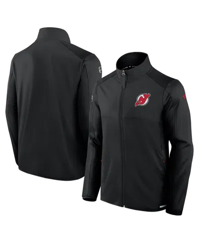 Fanatics Men's Black New Jersey Devils Authentic Pro Rink Fleece Full-zip Jacket