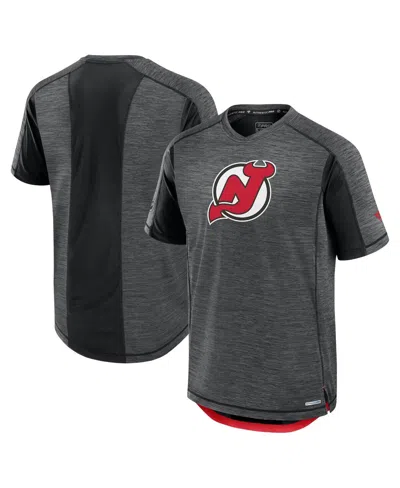 FANATICS MEN'S BLACK NEW JERSEY DEVILS AUTHENTIC PRO RINK TECH T-SHIRT