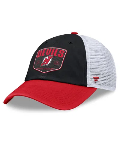 Fanatics Men's Black New Jersey Devils Fundamental One-time Trucker Adjustable Hat