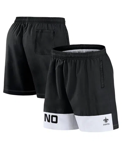 Fanatics Men's Black New Orleans Saints Elements Shorts In Black,white
