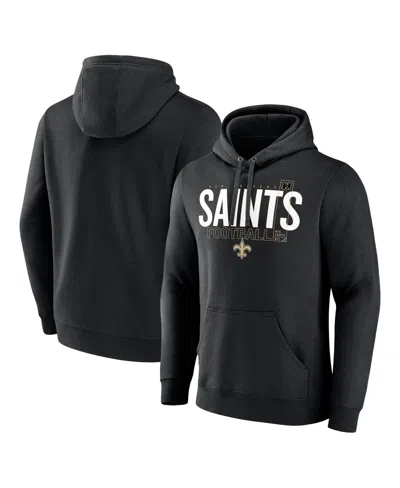 Fanatics Men's Black New Orleans Saints Pylon Outline Pullover Hoodie