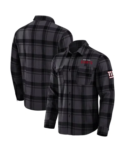 Fanatics Men's Black New York Giants Plaid Button-up Shirt