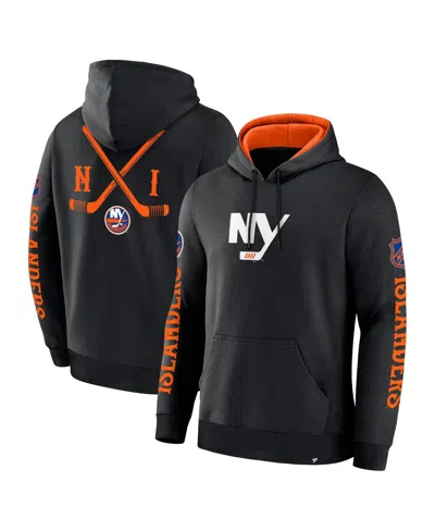 Fanatics Men's Black New York Islanders Big City Legacy Fleece Pullover Hoodie
