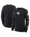 Fanatics Men's Black New York Islanders Boxed In Legacy Long Sleeve T-shirt In Black