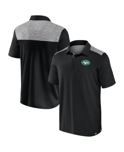 Fanatics Men's Black New York Jets Long Shot Polo Shirt
