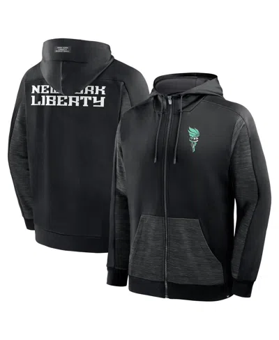 Fanatics Men's Black New York Liberty Back Door Cut Play Defender Full-zip Hoodie