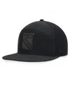 Fanatics Men's Black New York Rangers Front Office Adjustable Hat In Black