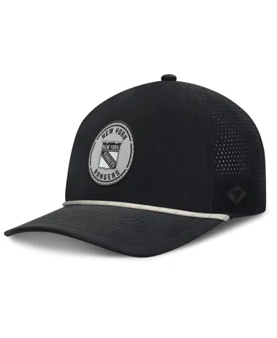 Fanatics Men's Black New York Rangers Front Office Performance A-frame Adjustable Hat